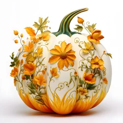Kürbis, aus dem Blumen wachsen 4