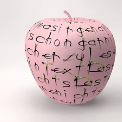 Gerahmter Apfel mit Buchstaben II