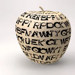 Gerahmter Apfel mit Buchstaben I