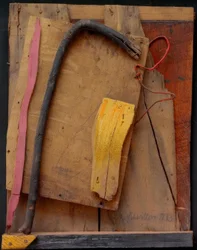 Ohne Titel (Merzbild rosa-gelb)