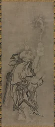 Hotei mit daoistischen Unsterblichen: Unsterblicher mit Kürbis und Drache