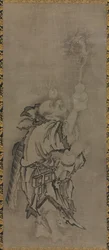 Hotei mit daoistischen Unsterblichen: Unsterblicher mit Kürbis und Drache, ca. 1575-1600