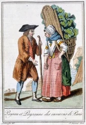 Bauer und Bäuerin aus Paris - in „Enzyklopädie der Reisen“ von J. Grasset St Sauveur, Deron, Paris