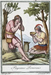 Peruanische Bauern - in „Enzyklopädie der Reisen“ von J. Grasset St Sauveur, ed. Paris