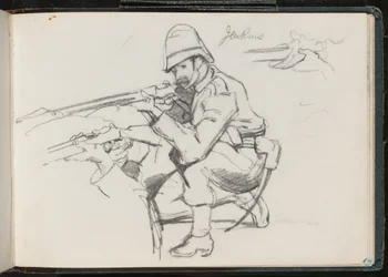 ?Jenkins? kniend zum Schuss, 1879