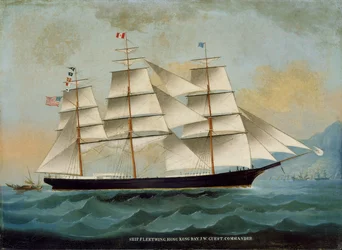 Das Schiff Fleetwing, Hongkong-Bucht, J. W. Guest, Kommandant