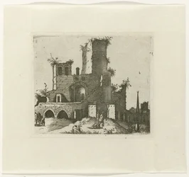 Ruine mit rechteckigem Turm