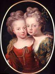 Doppelporträt von Isabella Charlotte und Sophia Hedwig als Kind