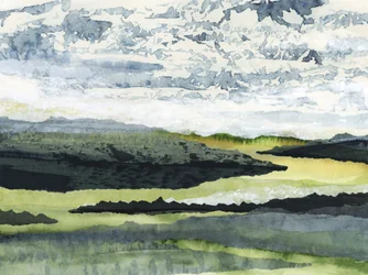 Serene Aquarelllandschaft