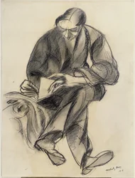 Sitzende Figur beim Lesen, 1919