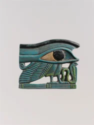 Wedjat-Auge Amulett, 525-332 v. Chr. (grüne Fayence)