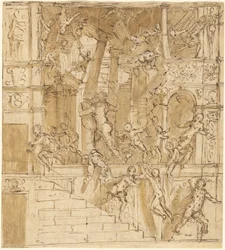 Samson zerstört den Tempel