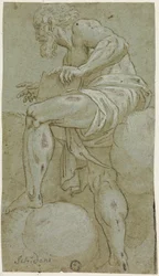 Stehender Prophet mit einem Buch
