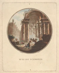 Ruinen von Athen mit einem gewölbten Portikus, ca. 1770-1808