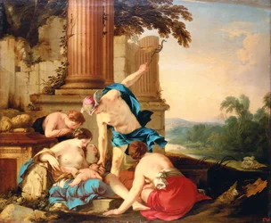 Merkur übergibt Bacchus der Obhut der Nymphen, 1638