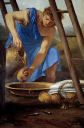 Die Kreuzabnahme (Detail) Darstellung des in Essig getränkten Schwamms