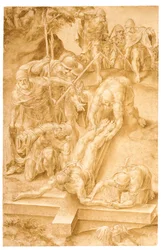 Christus ans Kreuz genagelt