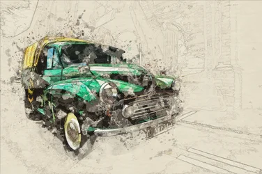 Grünes altes Auto