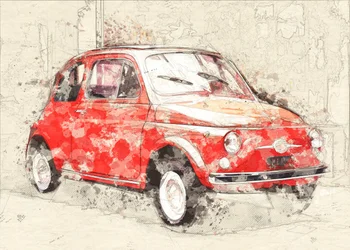 Rote Klassische Auto Skizze