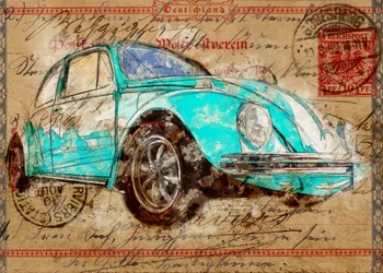 Teal-Käfer-Postkarte