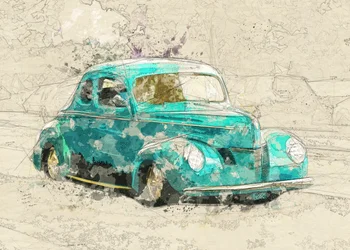 Teal Klassischer Hot Rod