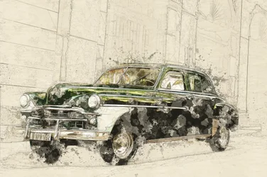 Vintage-Auto-Skizzenkunst