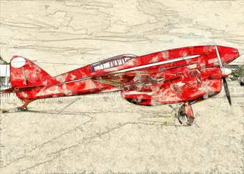 Vintage-Rotes Propellerflugzeug
