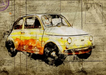 Vintage Gelber Fiat 500