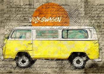 Gelber Vintage-Van