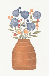 Blaubeeren Blumenvase