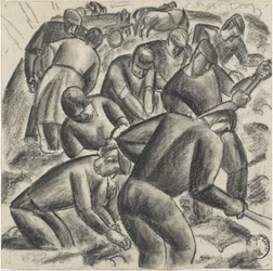 Kartoffelernter bei der Arbeit auf dem Feld