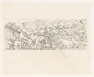 Tiere, die in die Arche Noah einsteigen