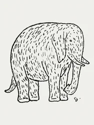 Elefant (ca. 1891–1941) Zeichnung in hoher Auflösung