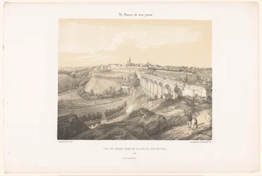 Blick auf Dinan und das Viadukt über den Fluss Rance (Hedendaags Frankreich, La France de nos jours)