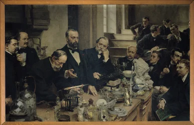 Henri Sainte-Claire Deville (1818-81) beim Vortragen, 1890