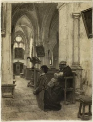 Frauen, die in der Kirche beten