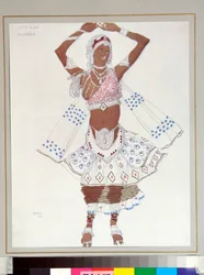 Ballets russes: Bajadere Kostüm für das Ballett Der blaue Gott von Michel Fokine