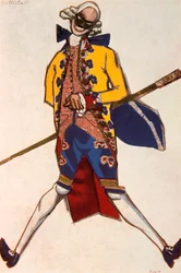 Battista, Kostümentwurf für eine Komödie von Carlo Goldoni, 1917