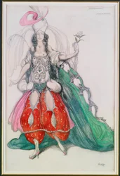 Kostümentwurf für Jane Marnac als Zobeide aus „Scheherazade“