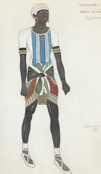 Kostümentwurf für Vaslav Nijinsky im Ballett Cleopatra von A. Arensky, 1910