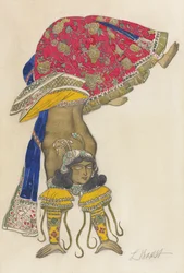 Kostümentwurf für das Ballett Blauer Gott von R. Hahn, 1912