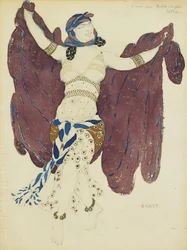 Kostümentwurf für das Ballett Cleopatra von A. Arensky