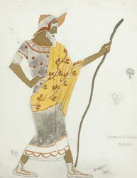 Kostümentwurf für das Ballett Daphnis et Chloé von M. Ravel, 1912