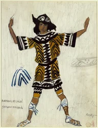 Kostümentwurf für das Ballett Daphnis et Chloé von M. Ravel, 1912