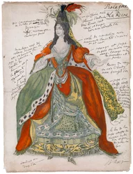 Kostümentwurf für das Ballett Dornröschen von P. Tschaikowsky, 1921