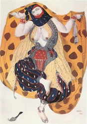 Kostüm einer Odaliske, für Rimski-Korsakows Ballett "Scheherazade"
