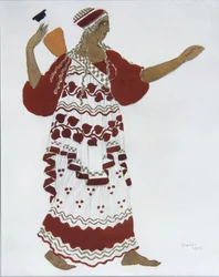 Nymphe. Kostümentwurf für das Ballett Der Nachmittag eines Fauns von C. Debussy, 1912