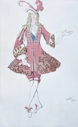 Page der Prinzessin. Kostümentwurf für das Ballett Dornröschen von P. Tschaikowsky