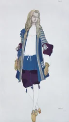 Page der Prinzessin. Kostümentwurf für das Ballett Dornröschen von P. Tschaikowsky, 1916