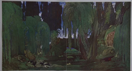 Bühnenbild für das Ballett Narcisse von N. Tcherepnin, 1911